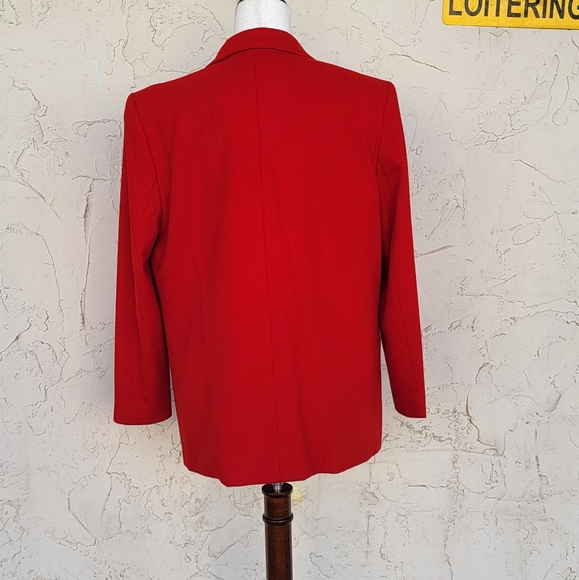 Vintage Red Wool Blend Worthington Blazer - Picture 4 of 5